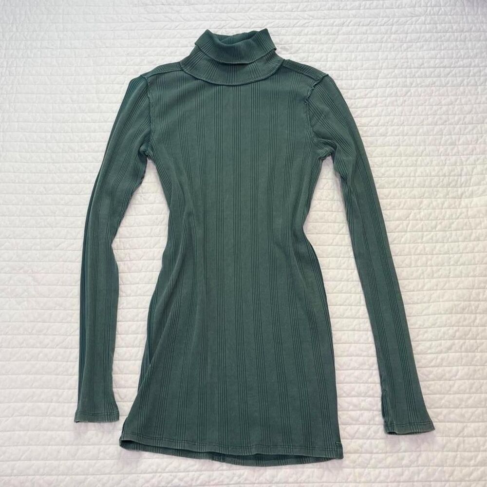 Free People Teal Turtleneck Dress